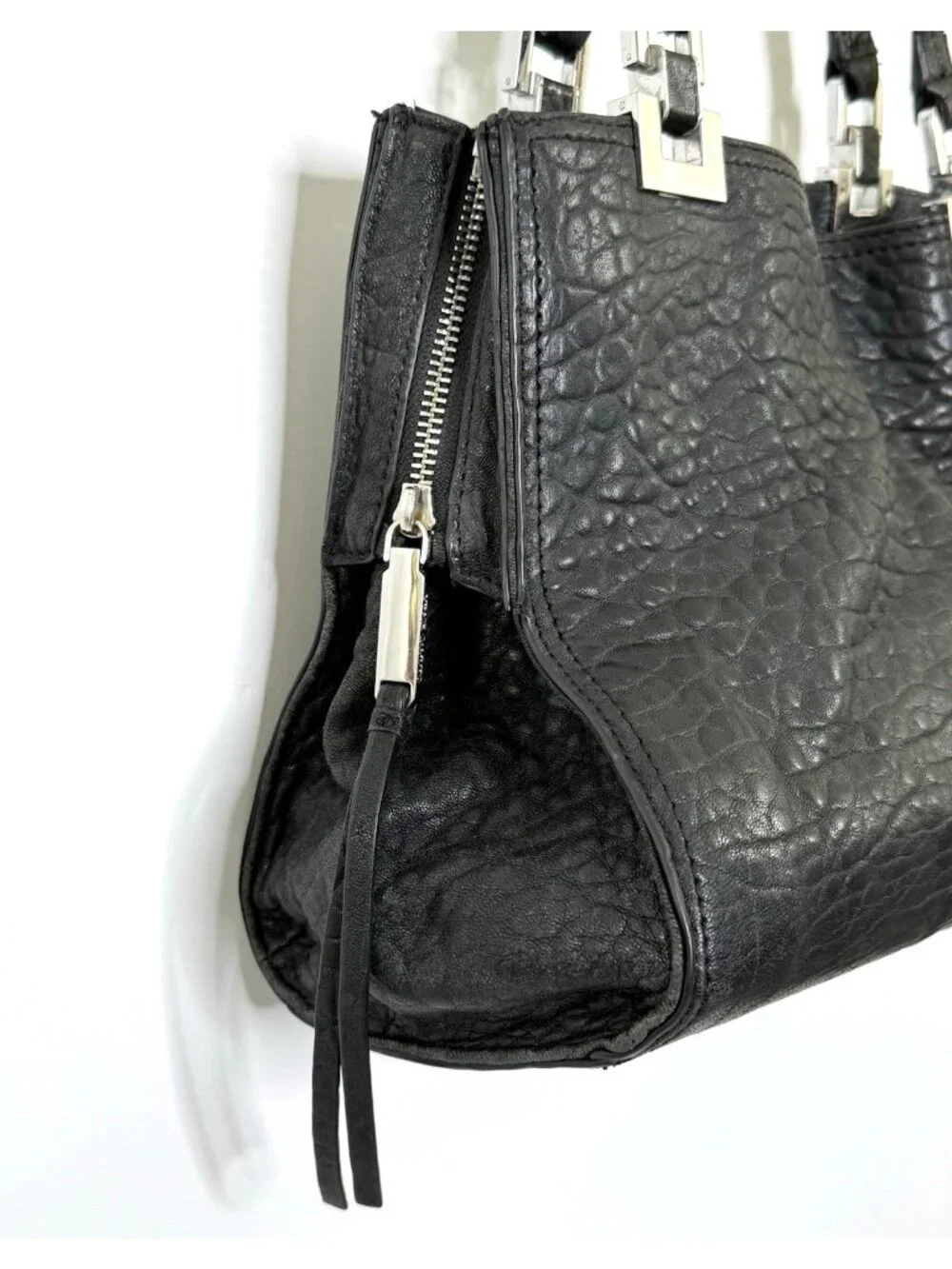 Vince Camutto Women's Handbag Purse Shoulder Bag Black Pebble Leather